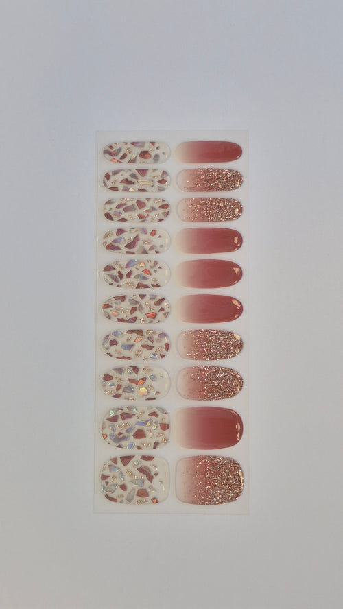 KONAD Gel Nail Sticker GN-01 Rose Gold Terrazzo