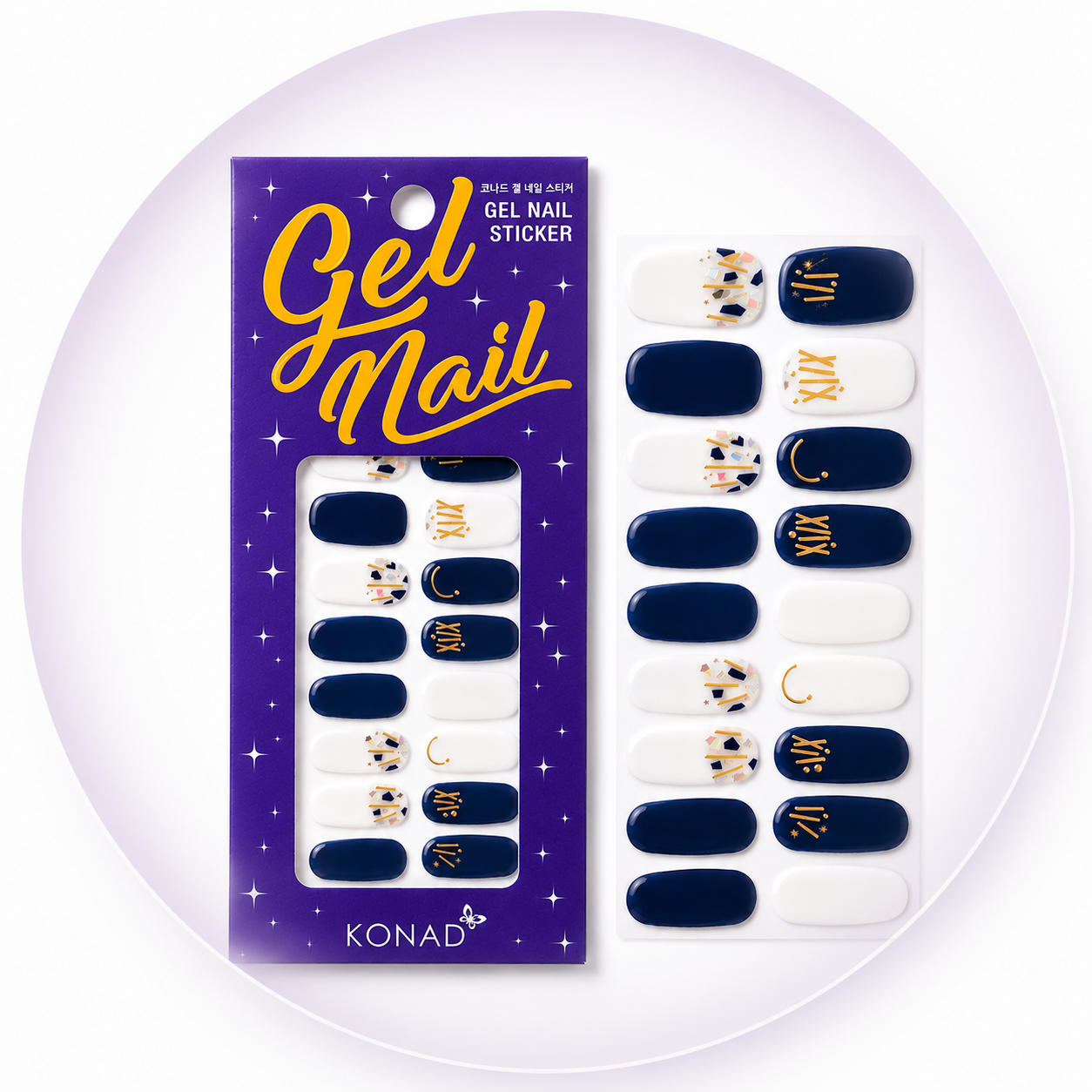 KONAD Gel Nail Sticker GN-12 Navy Chic