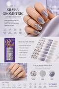 KONAD Gel Nail Sticker GN-11 Silver Geometric