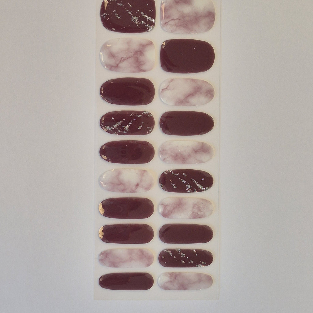 KONAD Gel Nail Sticker GN-24 Burgundy Marble