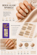 KONAD Gel Nail Sticker GN-28 Beige Glam Sparkle